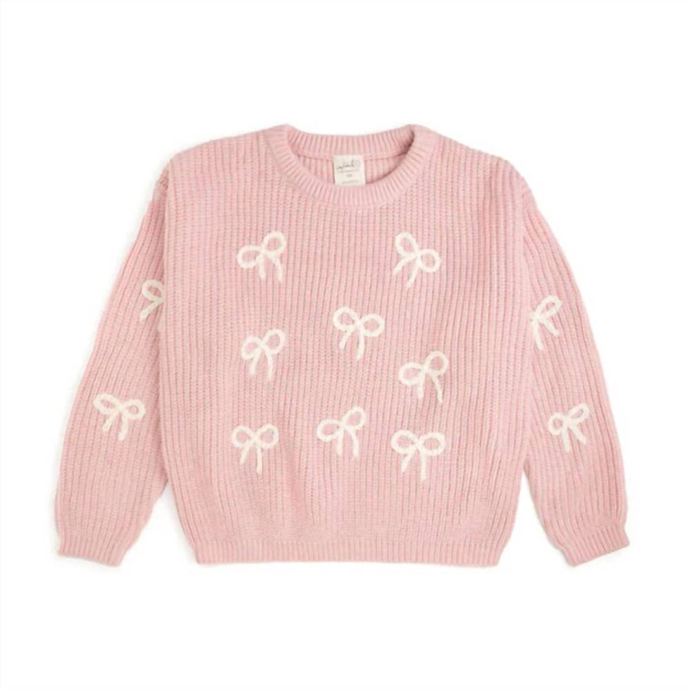 NEW SWEET WINK kid's all over bow sweater in blush pink